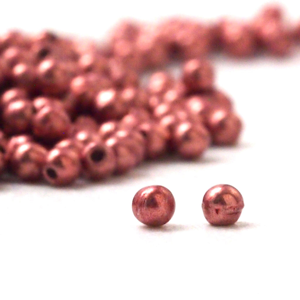2mm Half Drilled Finial Czech Glass Beads, 9 grams in Jet, Gold, Rose Gold, Pink, Turquoise Bronze