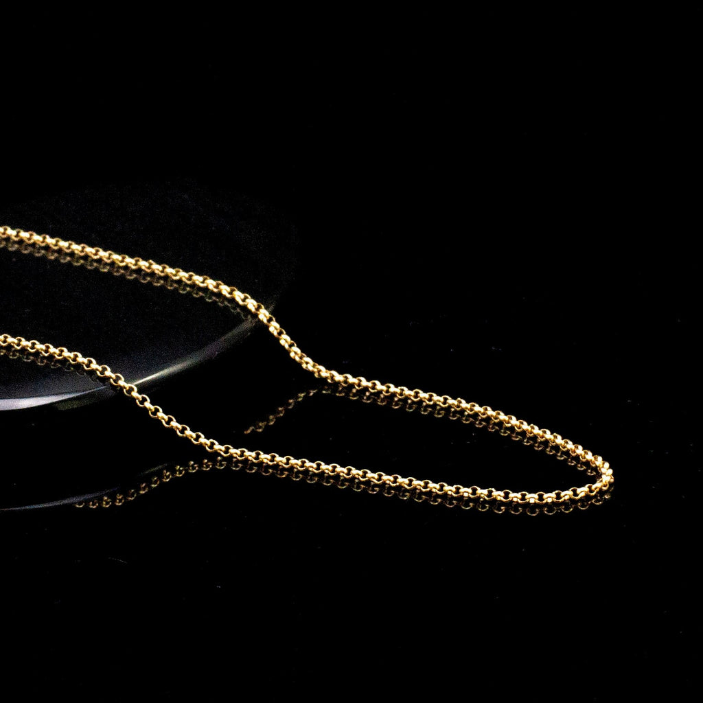 14kt Yellow Gold Rolo Chain - 1.3mm - Custom Finished Lengths or By The Foot -  Made in the USA
