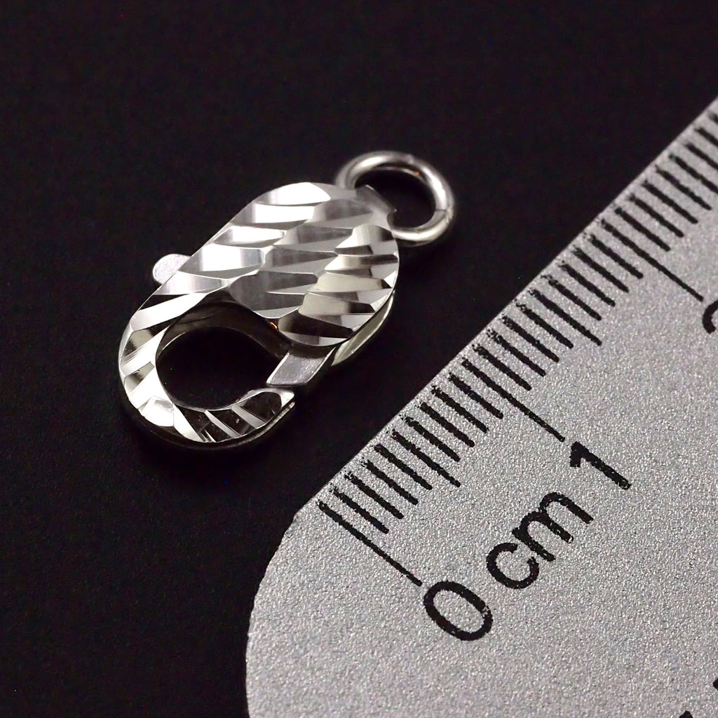 1 Sterling Silver Diamond Cut Oval Lobster Clasps in 12mm, 14mm or 16mm - 100% Guarantee