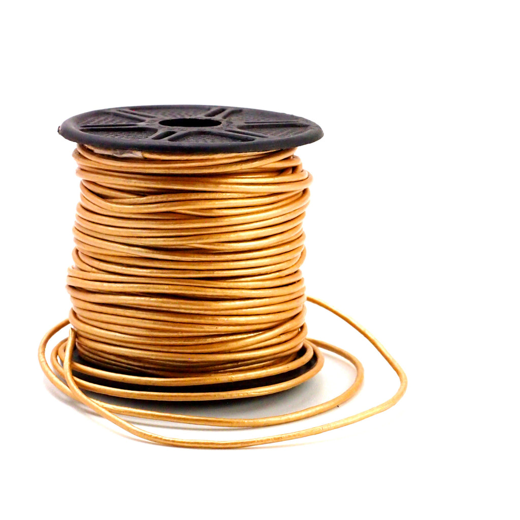 Metallic Gold Indian Leather Cord - 1mm, 1mm, 1.5mm By The Yard or Spool