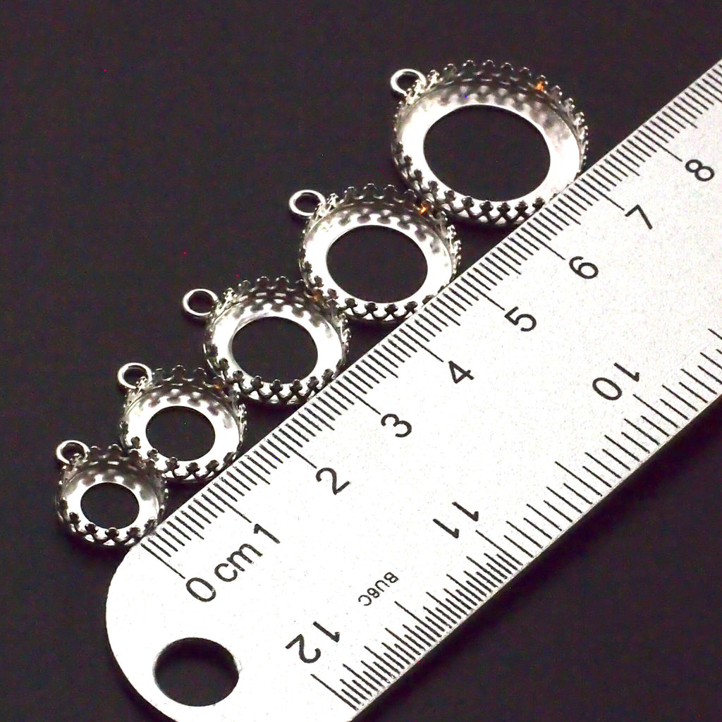 1 Sterling Silver Round Bezel Cup - 8mm, 10mm, 12mm, 14mm, 16mm, 20mm