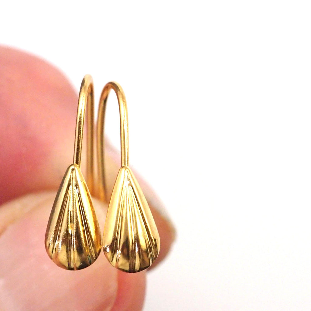 Large Teardrop Ear Wires - 2 Styles in Silver or Gold Plated Brass - Buy in Quantity and Save