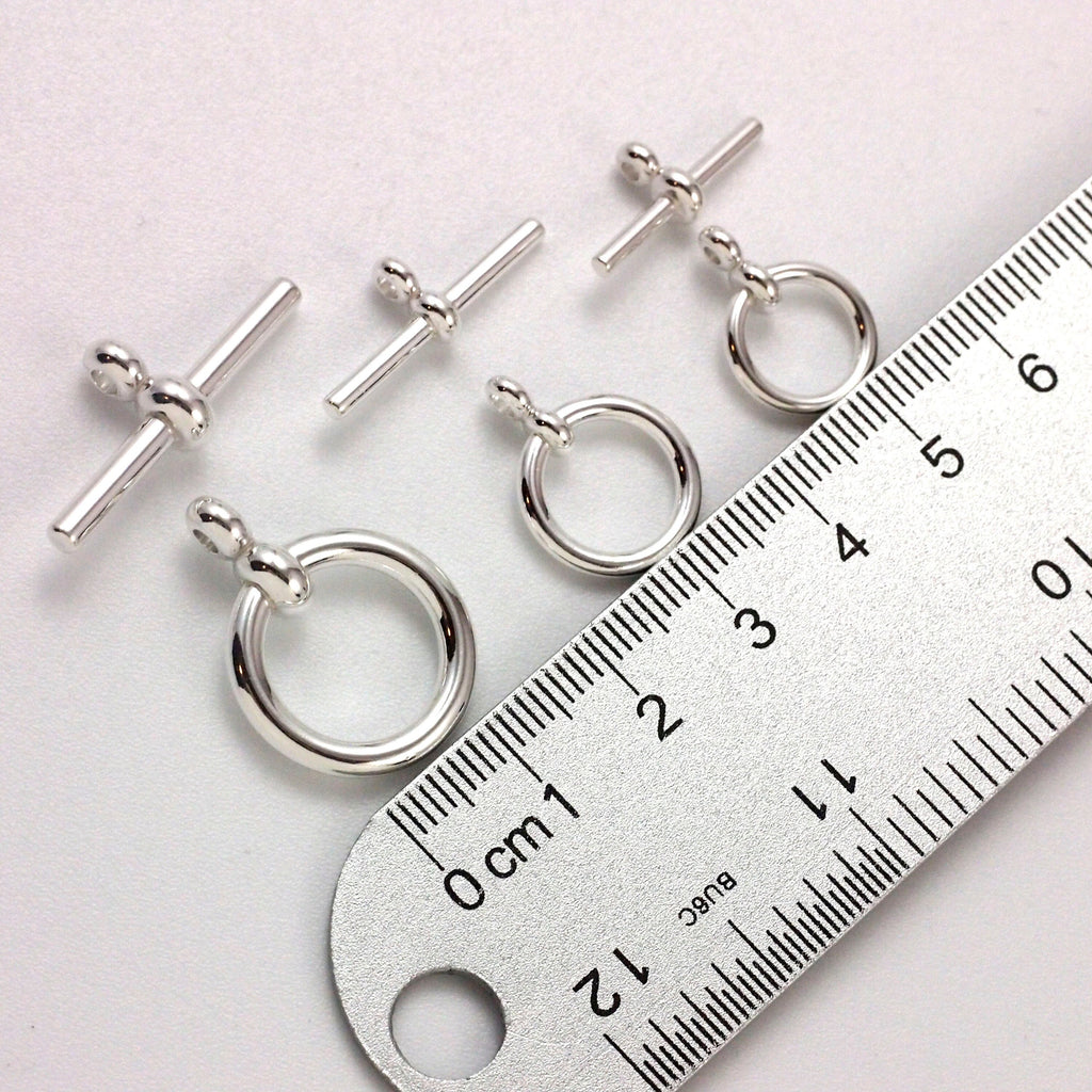 1 Simple Sterling Silver Toggle Clasp - Flat End in 6 Sizes