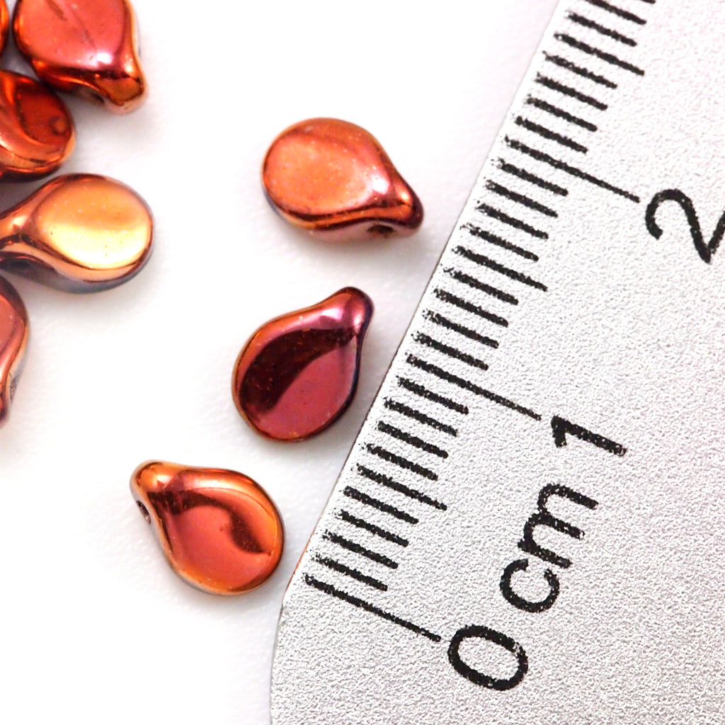 30 Opaque Copper Pip Beads - Czech Pressed Glass - 100% Guarantee