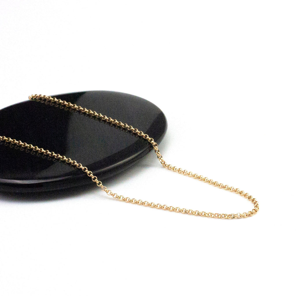 14kt Yellow Gold Rolo Chain - 1.3mm - Custom Finished Lengths or By The Foot -  Made in the USA
