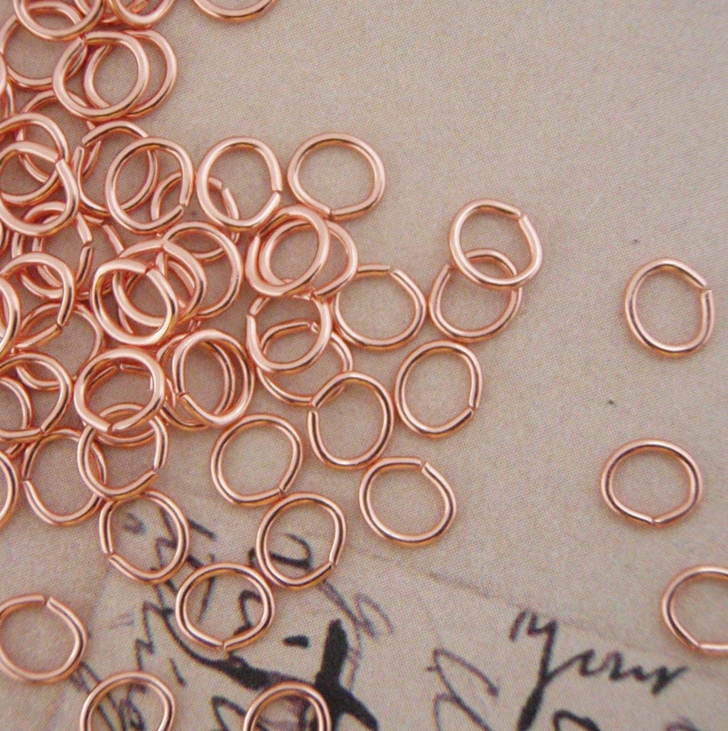 100 Oval Copper Jump Rings - 16, 20, 22 gauge - Best Commercially Made 100% Guarantee