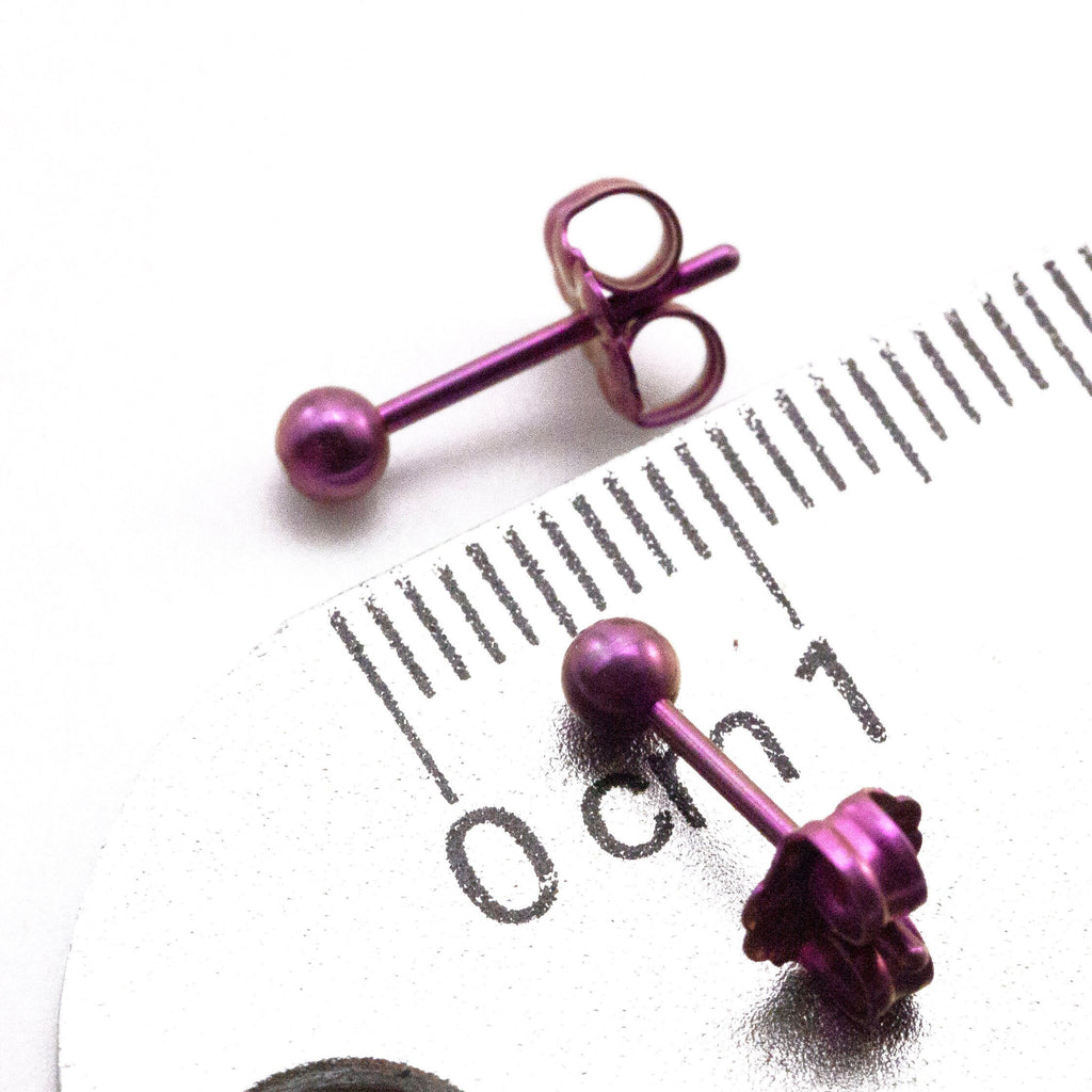 1 pair i-Ball 3mm, 4mm, 5mm Titanium Post Earrings in 20 Mix and Match Colors
