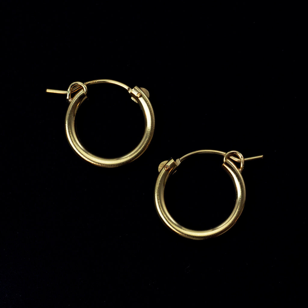 1 Pair 14kt Gold Filled Hinged Beading Hoops - 15mm, 22mm, 35mm