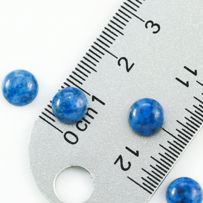 1 Denim Lapis Round Cabochon Stone - Grade A - 4mm, 5mm , 6mm, 8mm, 10mm, 12mm