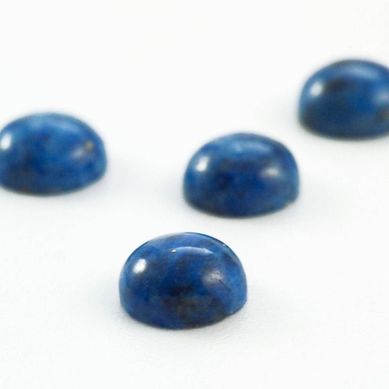 1 Denim Lapis Round Cabochon Stone - Grade A - 4mm, 5mm , 6mm, 8mm, 10mm, 12mm