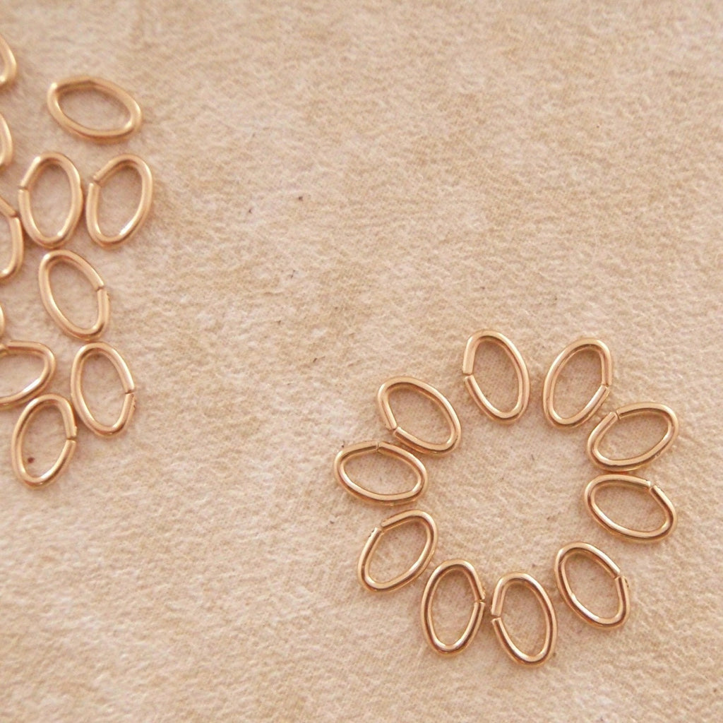 10 - 14kt Gold Filled Oval Jump Rings - 7 Sizes in 16, 18, 20 and 22 gauge to Choose From