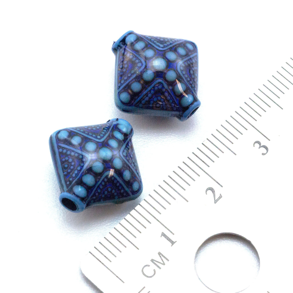 4 Sapphire or Amethyst Diamond Mood Beads - 15mm - Thermo - Sensitive Liquid Crystal