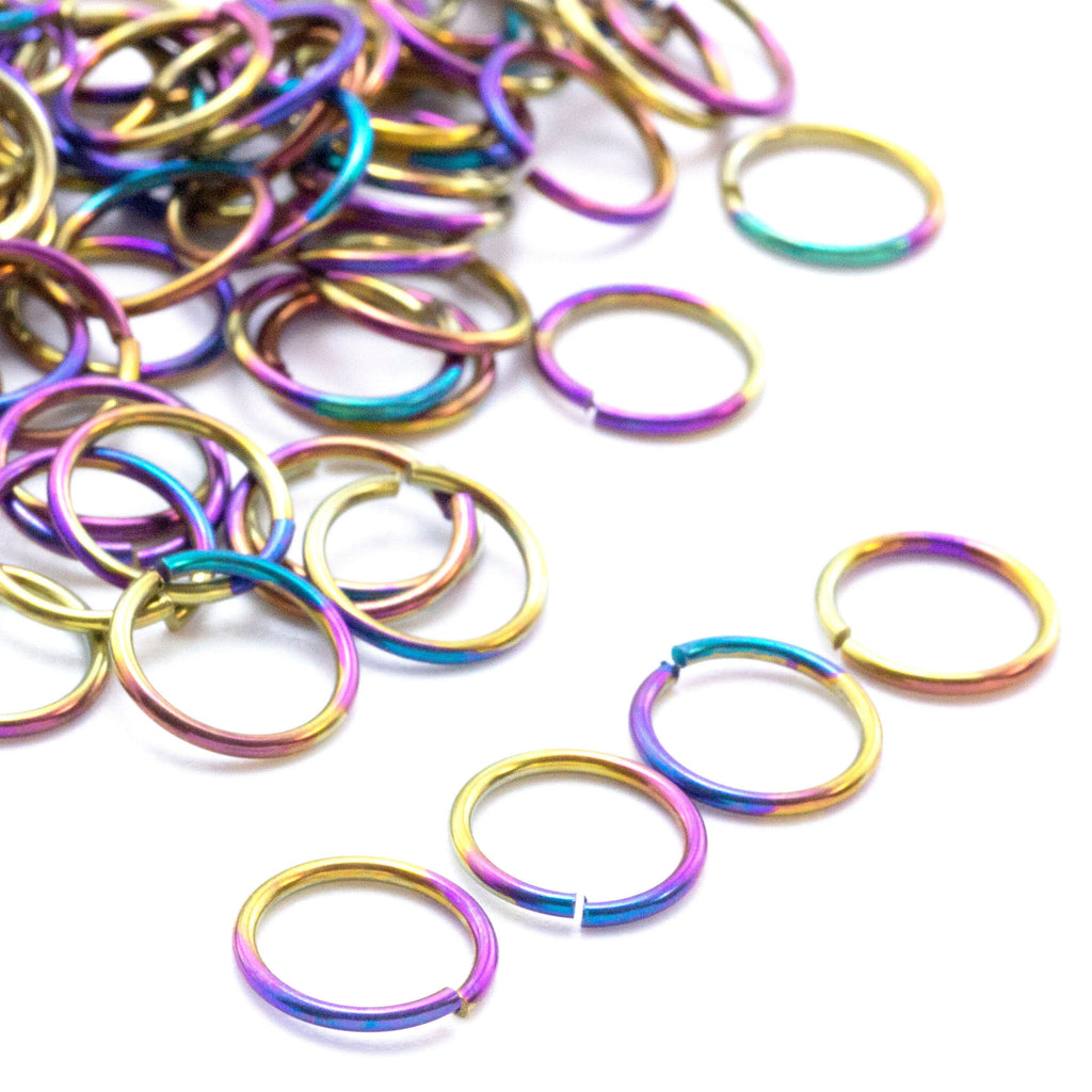 100 Tie Dye Anodized Niobium Jump Rings in Your Choice of Gauge and Diameter