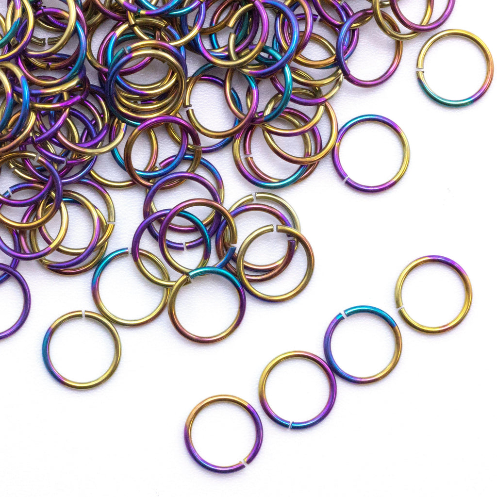 100 Tie Dye Anodized Niobium Jump Rings in Your Choice of Gauge and Diameter