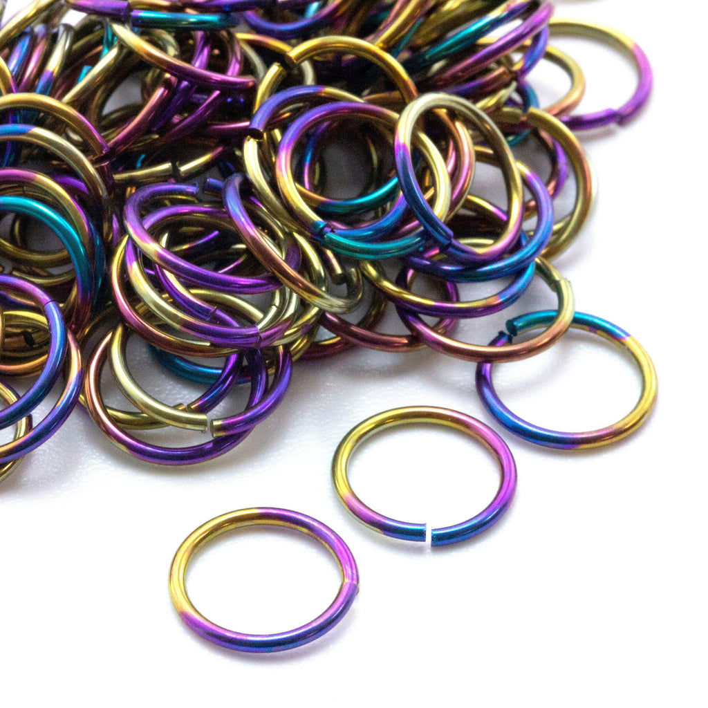 100 Tie Dye Anodized Niobium Jump Rings in Your Choice of Gauge and Diameter