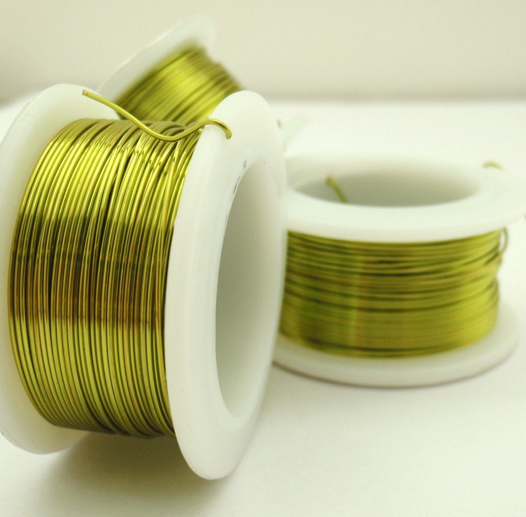 Peridot Green Wire - Non Tarnish Enameled Coated Copper - 100% Guarantee - YOU Pick the Gauge 18, 20, 22, 24, 26, 28, 30