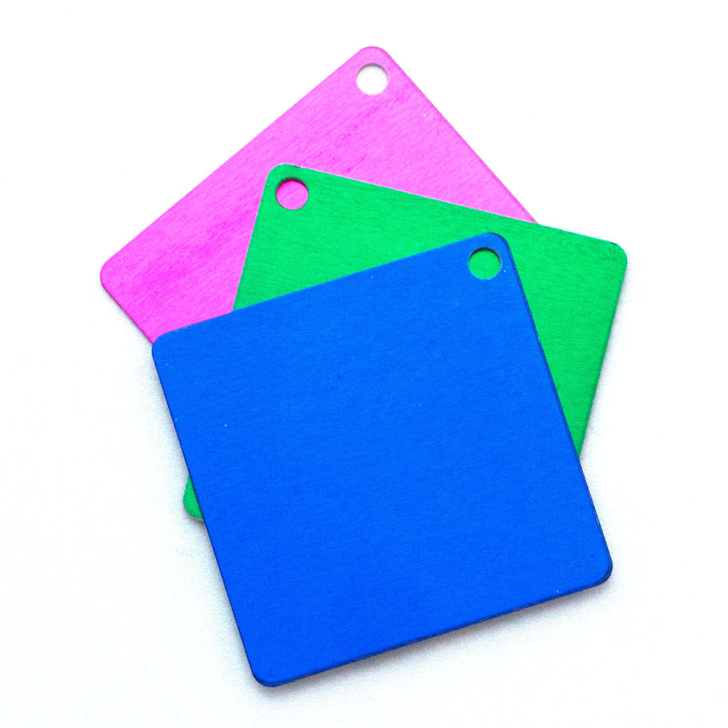 8 Economical Aluminum Squares 37mm - Use as Discs, Blanks, Tags - Lightweight - 100% Guarantee