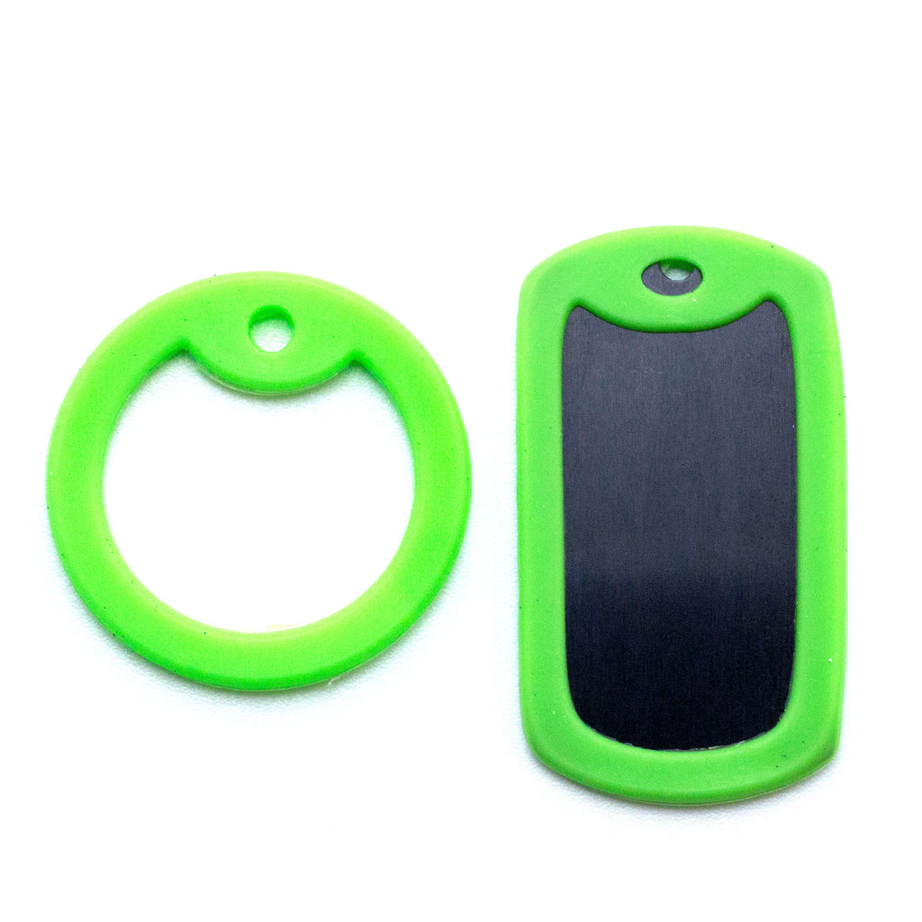 3 Premium Silicone Rubber Tag Silencers - Perfect for Dog Tags and 38mm Discs - Red, Black, Blue, Pink, Yellow or Green