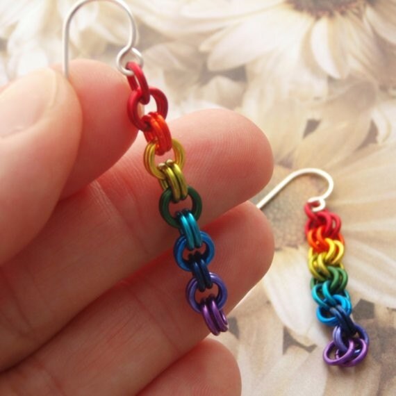 Rainbow Chainmaille Earring KIT - Perfect for Beginners - Fun For Experienced Jewelry Makers - 2-into-2 Pride LGBTQ+