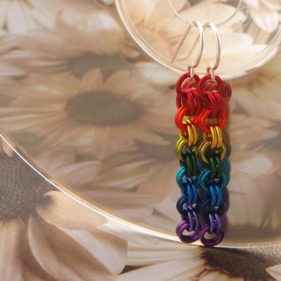 Rainbow Chainmaille Earring KIT - Perfect for Beginners - Fun For Experienced Jewelry Makers - 2-into-2 Pride LGBTQ+