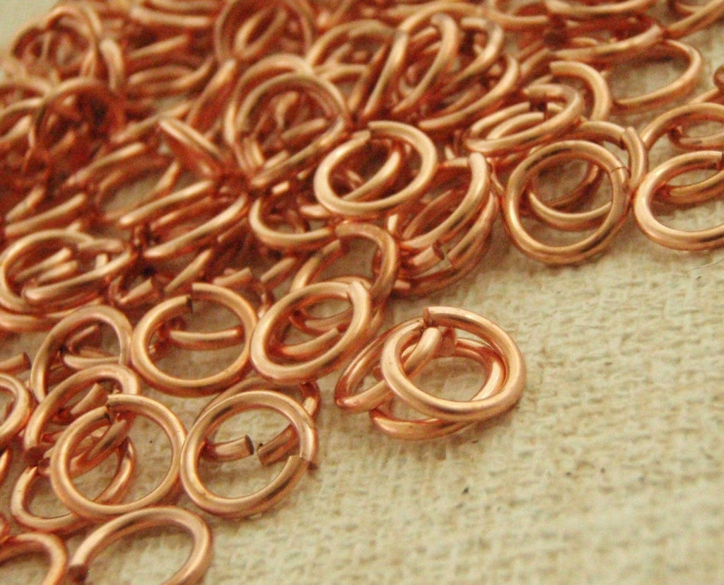 100 Non Tarnishing Copper Jump Rings - You Pick Gauge and Diameter - Custom Handmade - 100% Guarantee