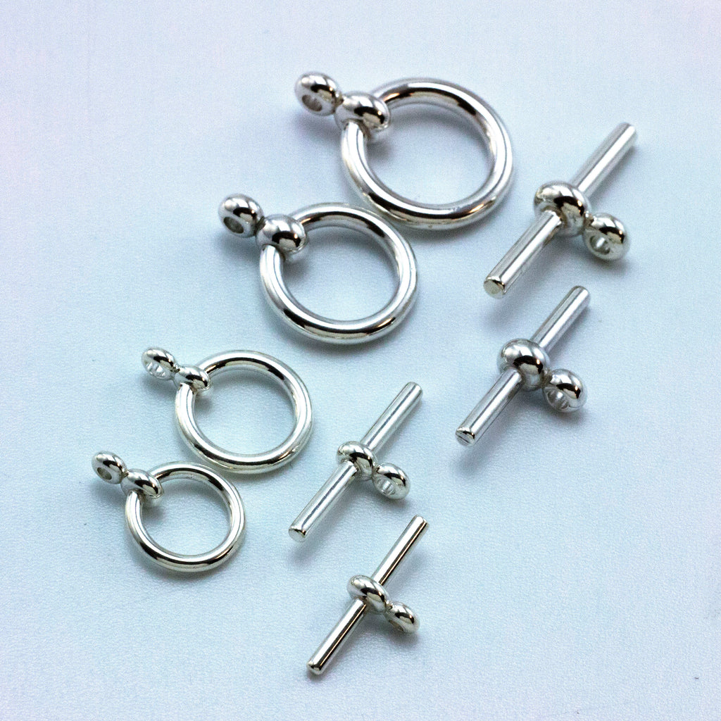1 Simple Sterling Silver Toggle Clasp - Flat End in 6 Sizes
