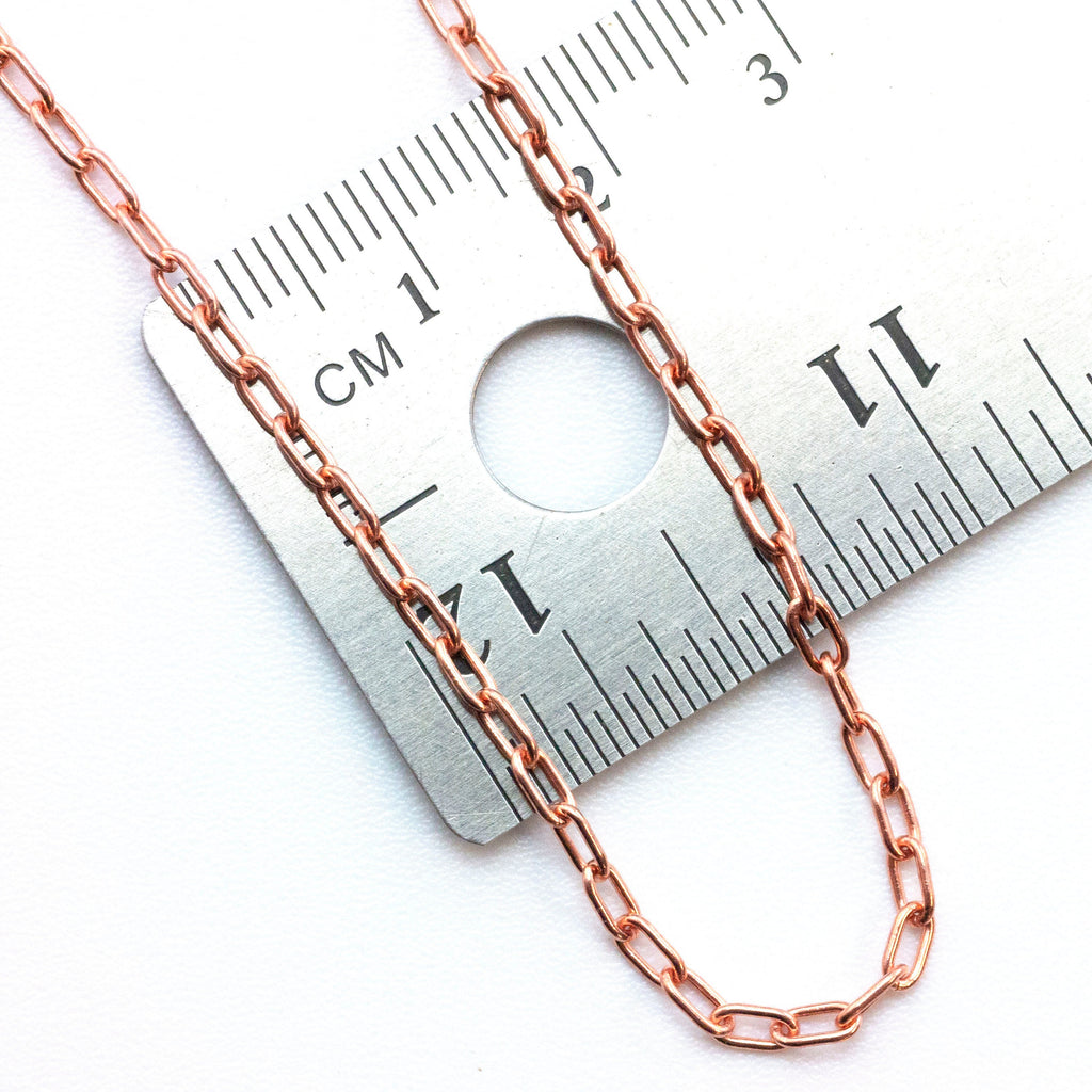 Copper 2.4mm Long Oval Cable Chain - By The Foot or Finished with Lobster Clasp