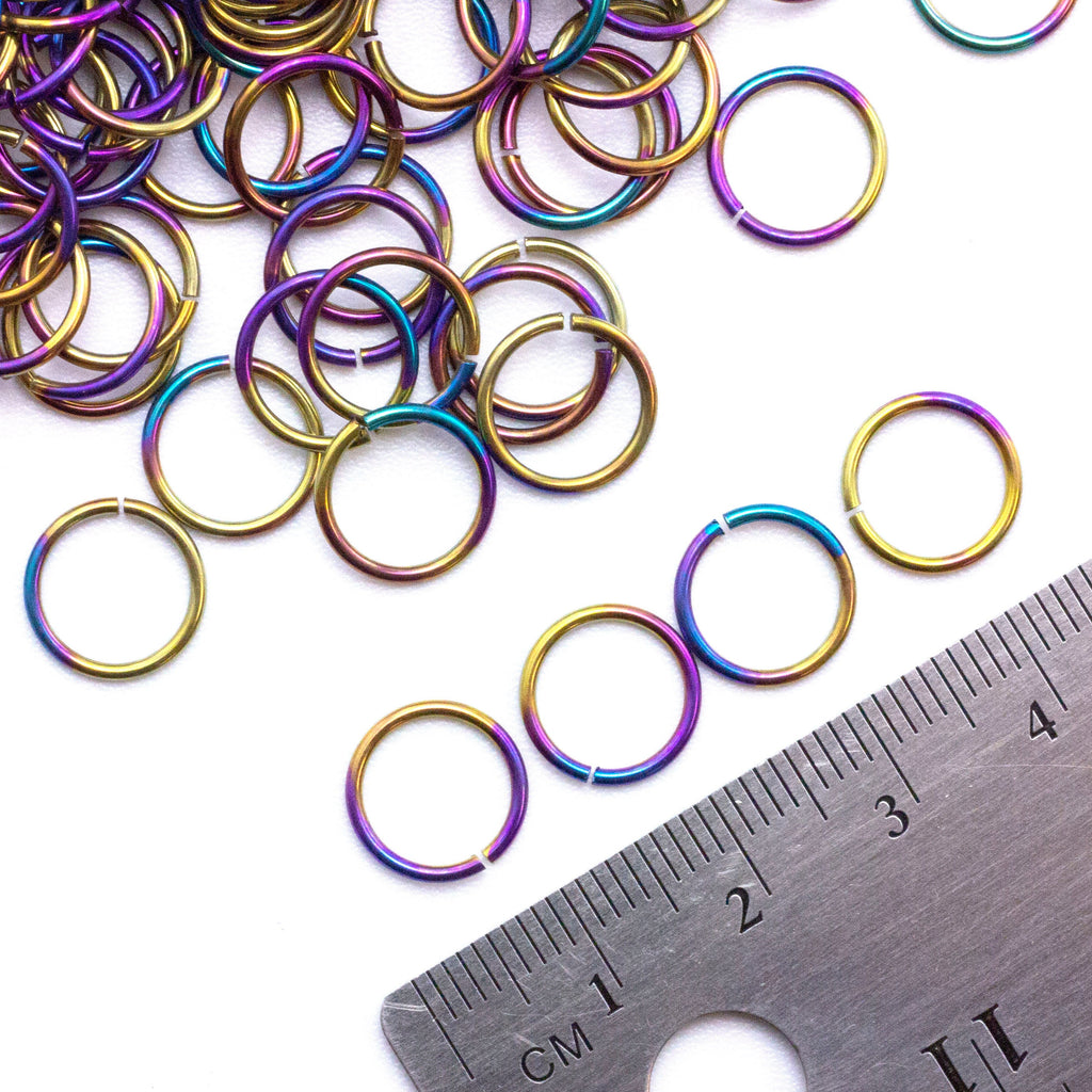 100 Tie Dye Anodized Niobium Jump Rings in Your Choice of Gauge and Diameter