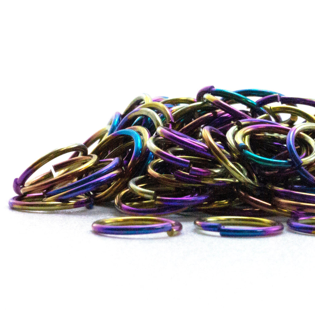 100 Tie Dye Anodized Niobium Jump Rings in Your Choice of Gauge and Diameter