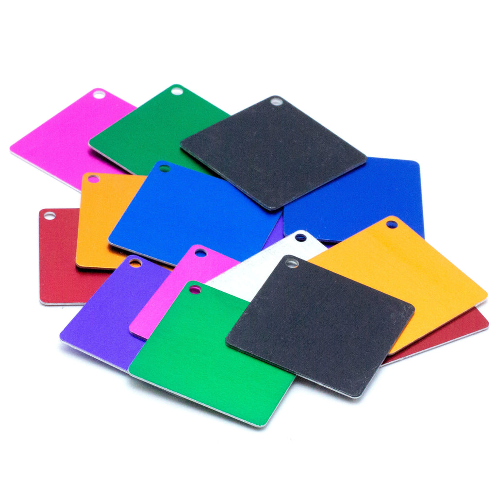 8 Economical Aluminum Squares 37mm - Use as Discs, Blanks, Tags - Lightweight - 100% Guarantee