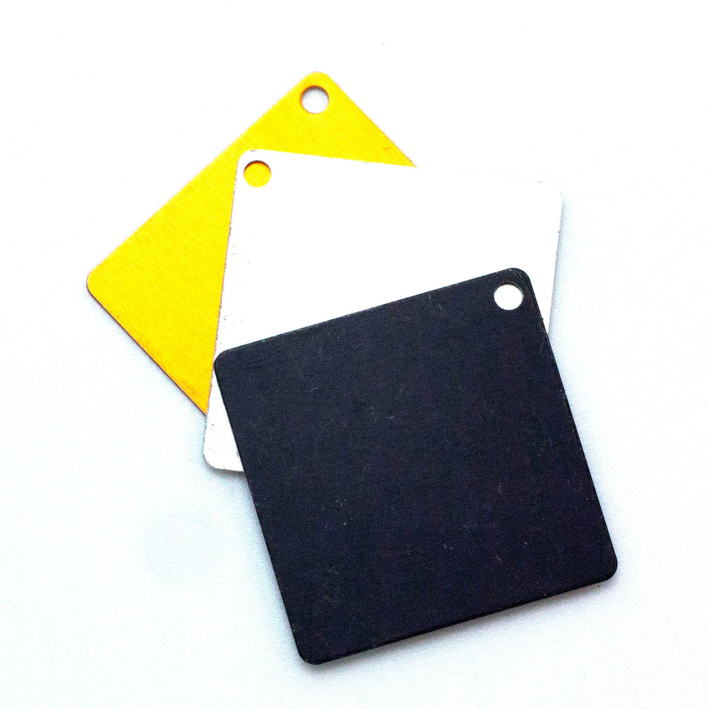 8 Economical Aluminum Squares 37mm - Use as Discs, Blanks, Tags - Lightweight - 100% Guarantee