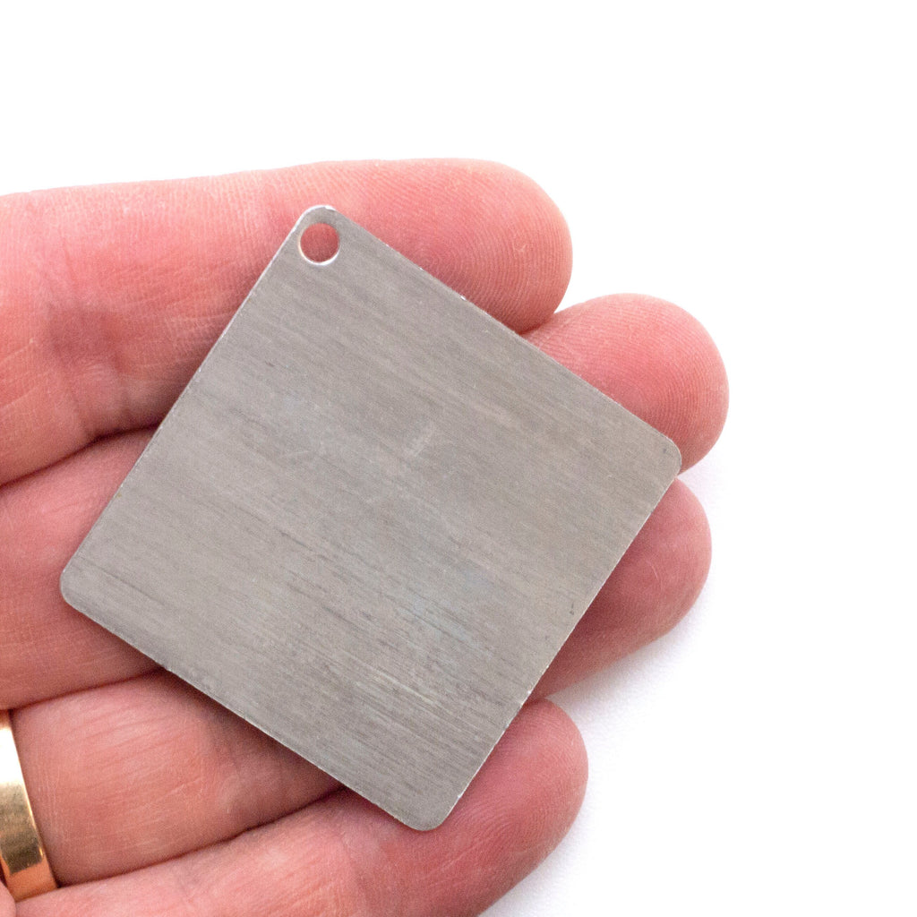 8 Economical Aluminum Squares 37mm - Use as Discs, Blanks, Tags - Lightweight - 100% Guarantee