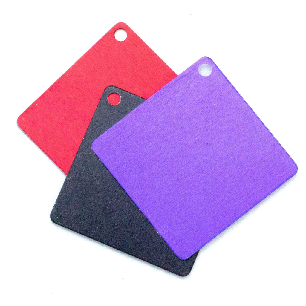 8 Economical Aluminum Squares 37mm - Use as Discs, Blanks, Tags - Lightweight - 100% Guarantee