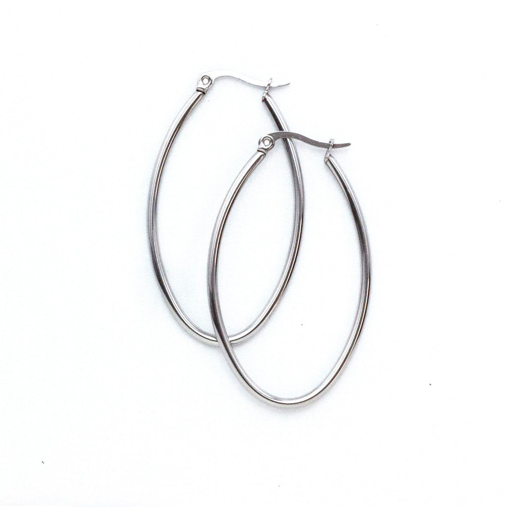 3 Pairs Surgical Steel Hinged Oval Beading Hoops in 3 Sizes