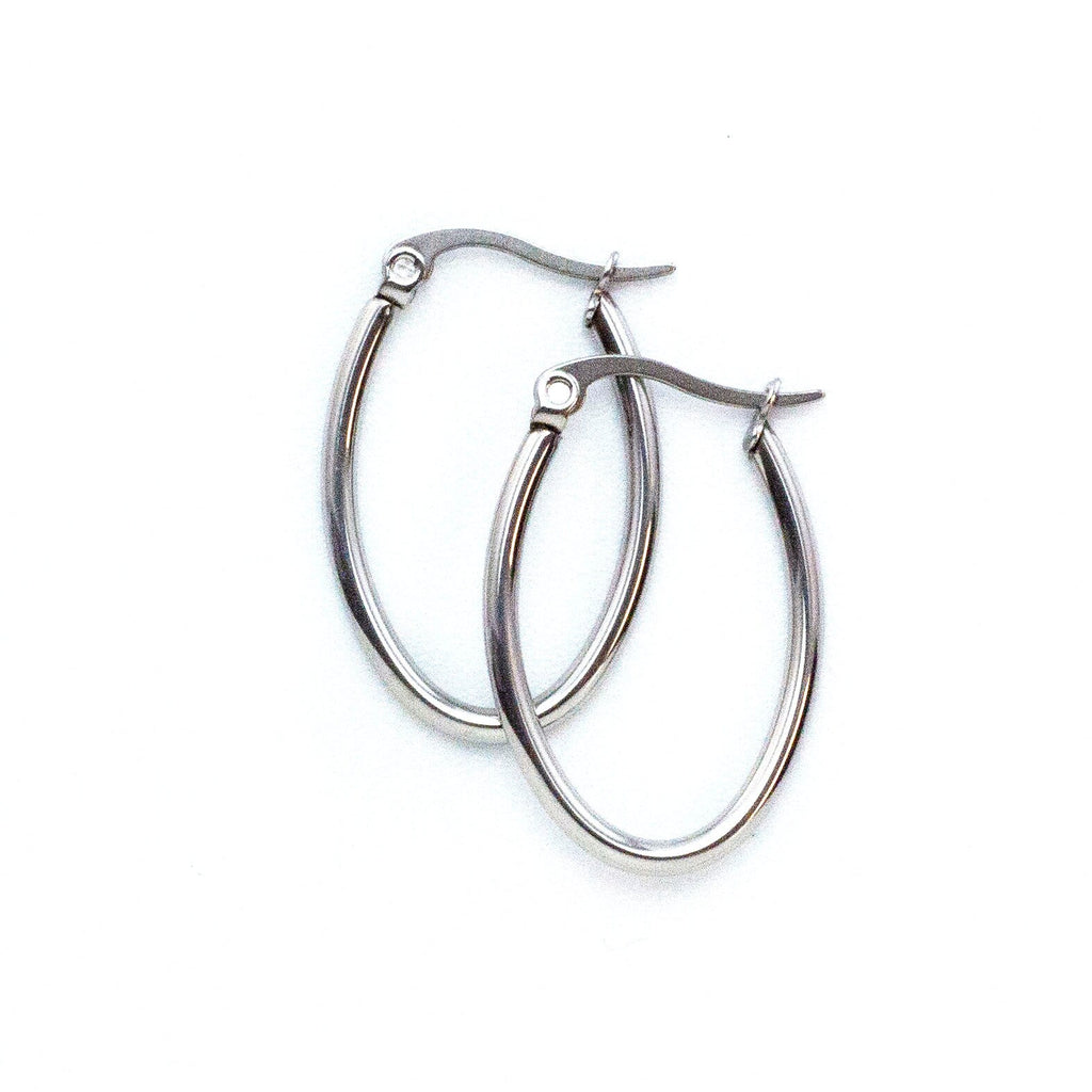 3 Pairs Surgical Steel Hinged Oval Beading Hoops in 3 Sizes