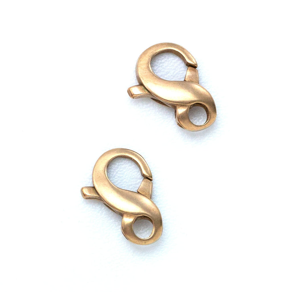 1 Solid Bronze Eternity Lobster Clasp - 12mm X 8mm - Made in the Italy - 100% Guarantee