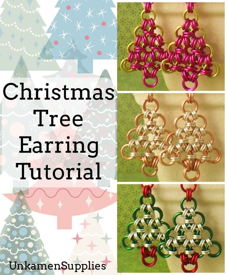 Chainmaille Tutorial  - Christmas Tree Earrings - Simple Enough for a Beginner - Fun for Everyone