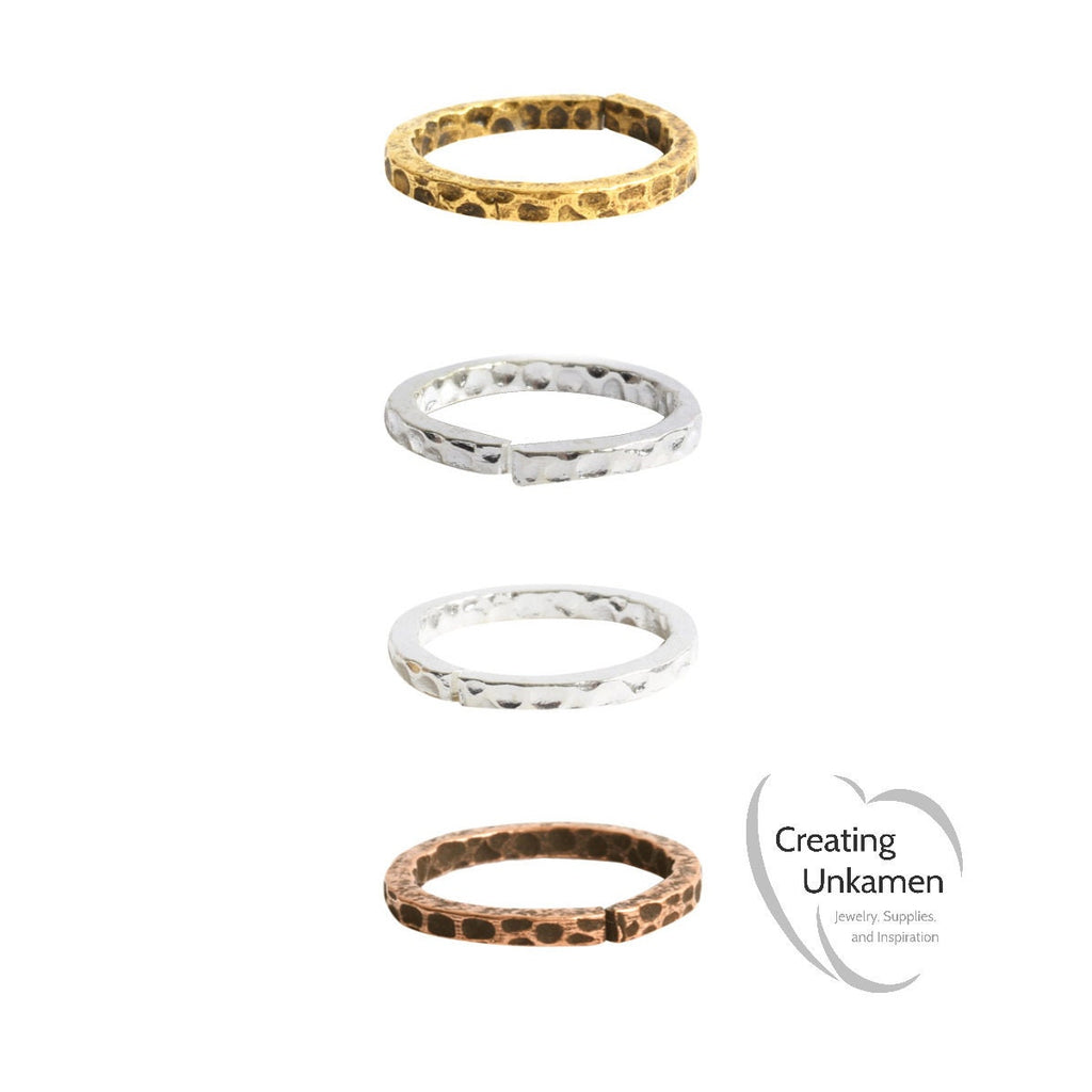 Jumpring 12.5mm OD Square Wire Hammered Circle by Nunn Design