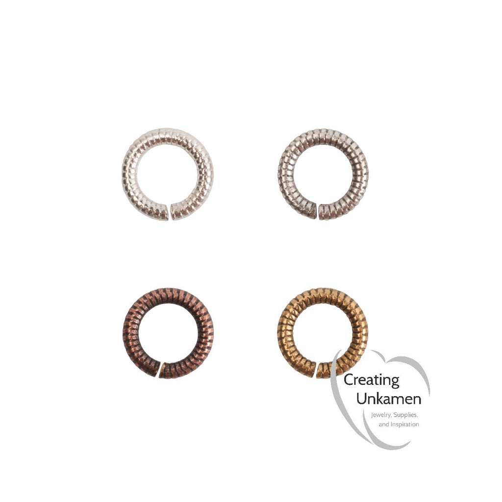 20 Textured Jump Rings 16 gauge 6mm OD Nunn Design