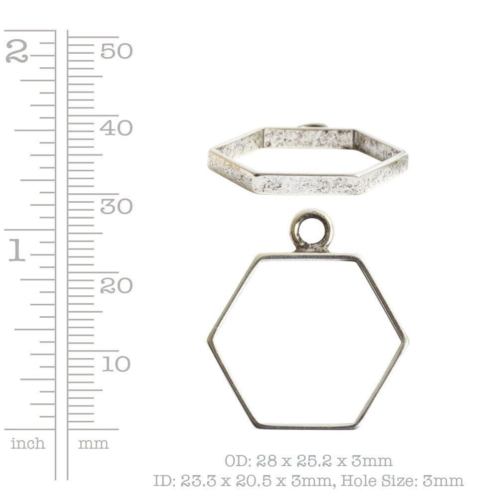 SALE - Open Frame Mini Hexagon Honeycomb Charm Made in the USA by Nunn Design