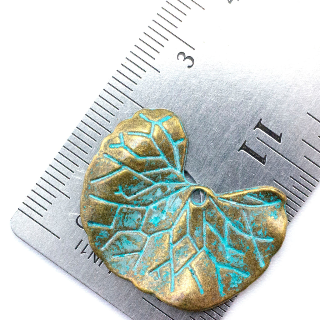Lily Pad Verdigris Pendant - 27mm X 22mm