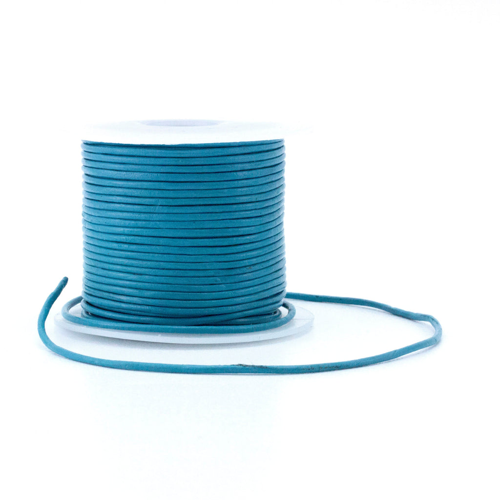 Aquamarine Indian Leather Cord 0.5mm, 1mm, 1.5mm or 2mm By The Yard