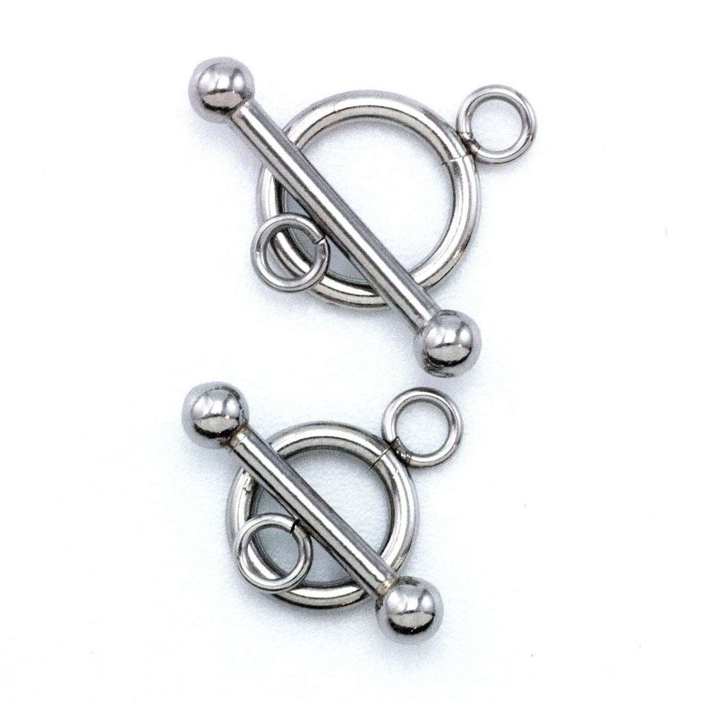 1 Simple Stainless Steel Toggle Clasp with Ball Ends - 17mm or 20mm - 100% Guarantee