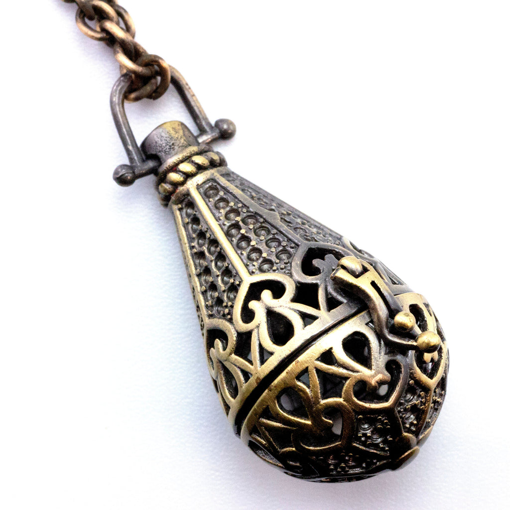 I Dream of Jeannie Aromatherapy Locket in Antique Brass 41mm X 21mm - 14mm Bead Cage