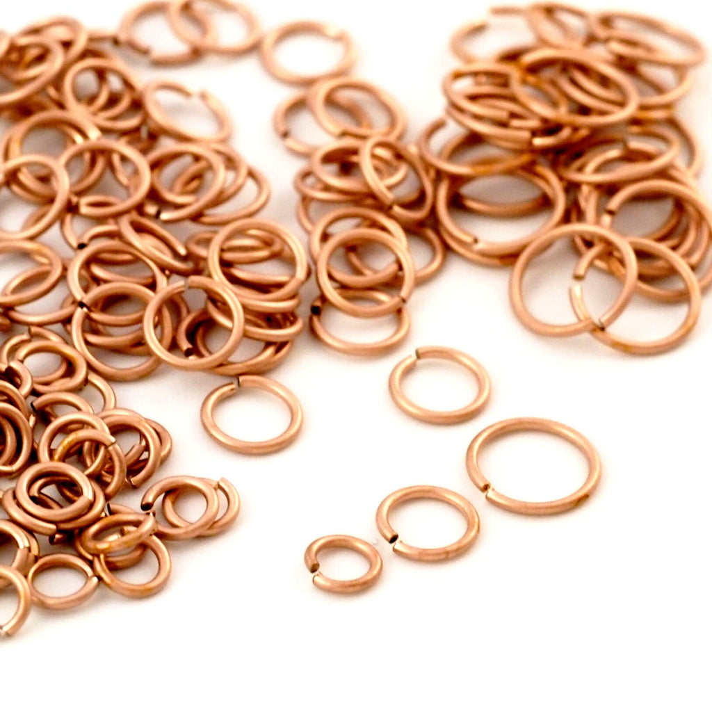 50 Matte Solid Bronze Jump Rings Handmade in Your Choice of Gauge and Diameter