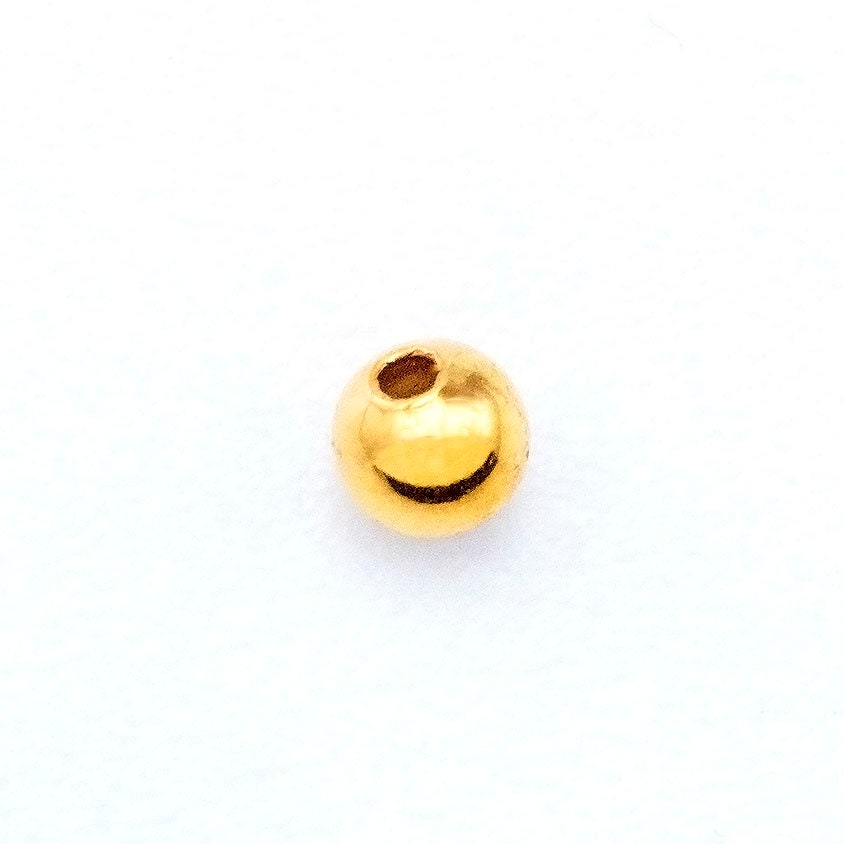1 - 18kt Solid Gold Smooth Round Beads - 5mm or 6mm