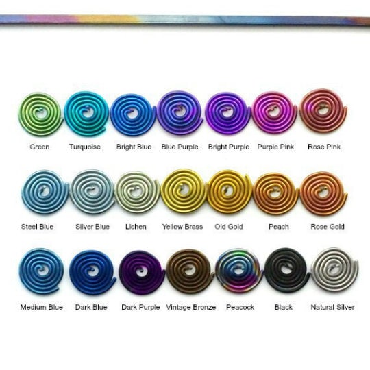 Pure Anodized Titanium Wire - 100% Guarantee - Specific for Jewelry Applications Surgical Grade 1 - Gauge 12, 14, 16, 18, 20, 22, 24