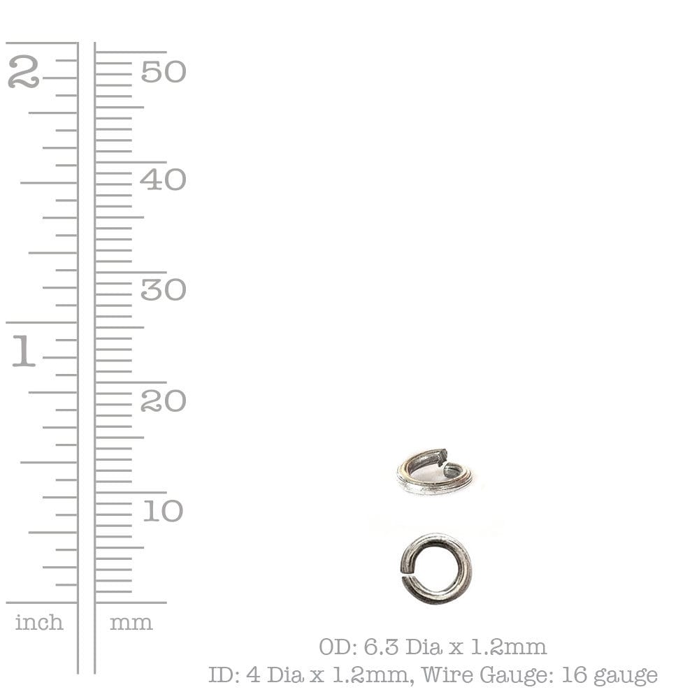 Jump Ring Bark Textured Round 16 gauge 6.3mm OD by Nunn Design