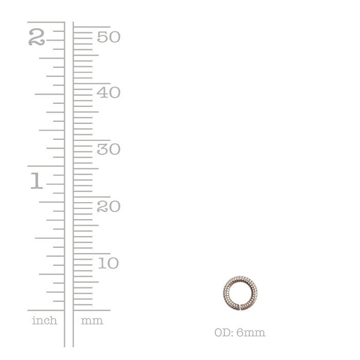 20 Textured Jump Rings 16 gauge 6mm OD Nunn Design