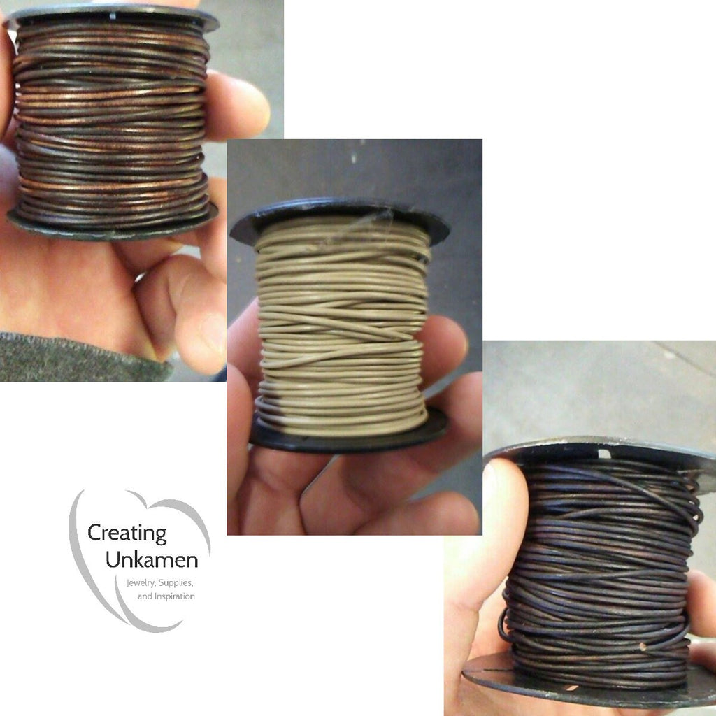 1.5mm Indian Leather Cord - By The Yard in 22 Colors Including Pink. Plum, Green, Brown, Black, Red, Gold, Marigold, Natural